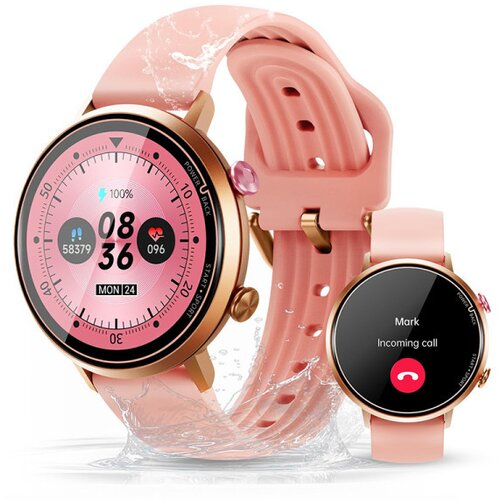 Oukitel BT60 pink Smart Watch ženski 230mAh/Heart rate/SpO2/Blood Pressure/Voice-Assist/Acceler Slike