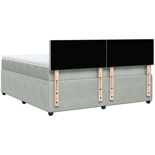 Krevet s oprugama i madracem svjetlosivi 180x200 cm bar&amp;scaron;unasti Slike