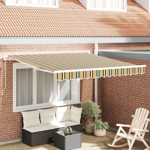vidaXL ročna retraktibilna tenda zeleno in rumeno 300x250 cm, zamenjava tenda za okvir 3x2.5 m zeleno in rumeno Cene