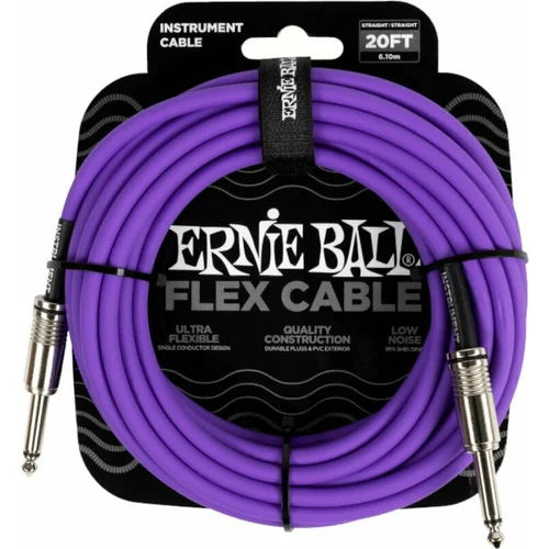 Ernie Ball Flex Instrument Cable Straight/Straight Ljubičasta 6 m Ravni - Ravni