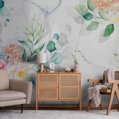  Foto tapeta - Flowery Marble 490x350 Cene