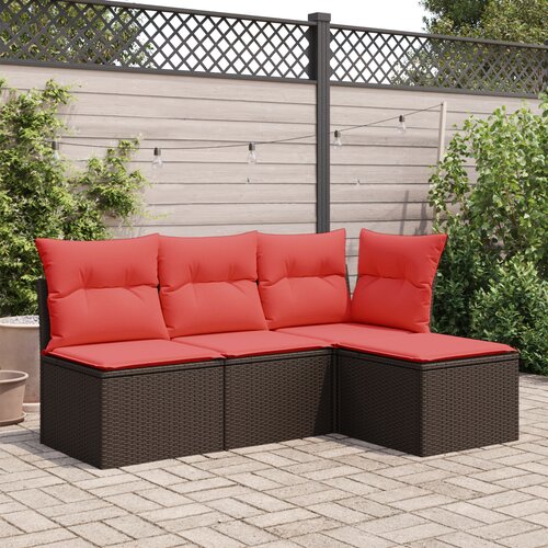  Vrtna stolica s jastukom smeđa 55x55x37 cm poli ratan Slike