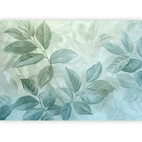  Foto tapeta - Large Leaves in Shades of Green-Mint: Botanical Motif 500x350 Slike
