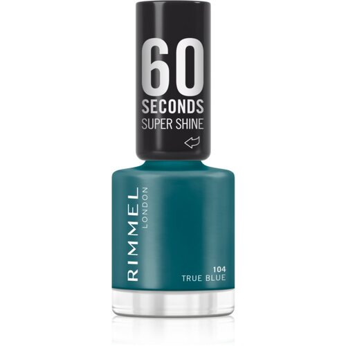 Rimmel London 60 Seconds Super Shine lak za nohte odtenek 104 True Blue 8 ml Slike