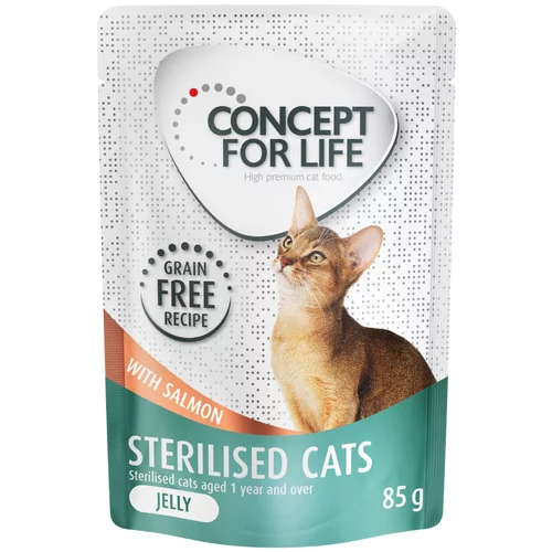 Concept for Life Sterilised Cats losos v želeju brez žitaric - 12 x 85 g