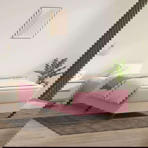 Box Spring krevet bez madracem ružičasti 100x220 cm bar&amp;scaron;un Slike