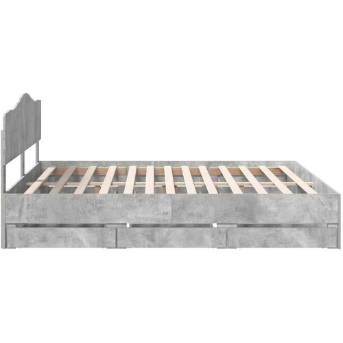  Krevetna konstrukcija s ladicama Betonski sivi 180 x 200 cm Siva 206 x 183 x 90 cm Slike