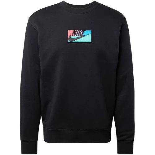 Nike Sportswear Sweater majica 'CLUB+' svijetloplava / svijetloroza / crvena / crna