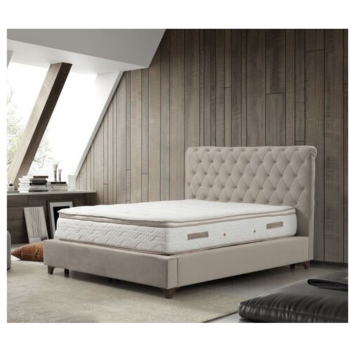 Hanah home Deluıxe set 140 x 200 beige dvostruki dušek, baza i uzglavlje Cene