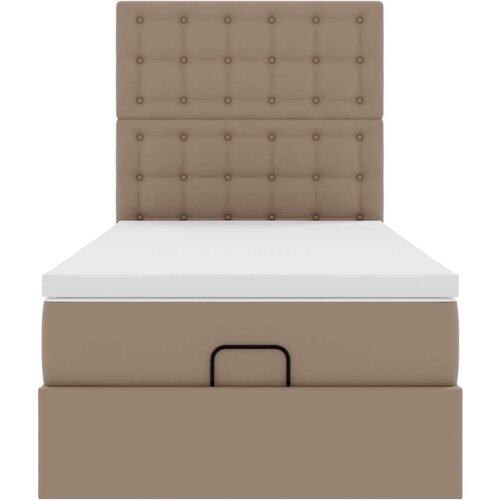 VidaXL okvir kreveta s madracem cappuccina 100x200cm umjetna koža Slike
