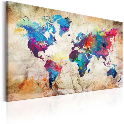  Slika - World Map: Urban Style 120x80