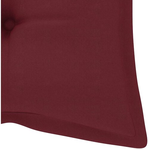  Vrtna klupa s jastukom 120 cm od masivnog bagremovog drva Crvena 120 x 50 x 7 cm Slike
