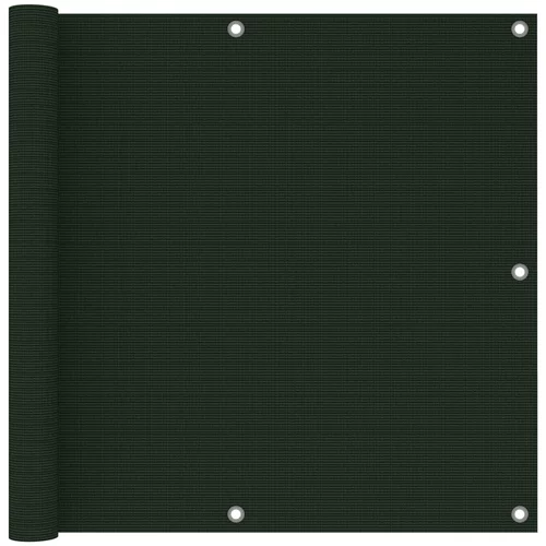 vidaXL Balkonsko platno temno zeleno 90x600 cm HDPE