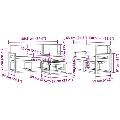  Set vanjskih sofa 6 kom. Slike