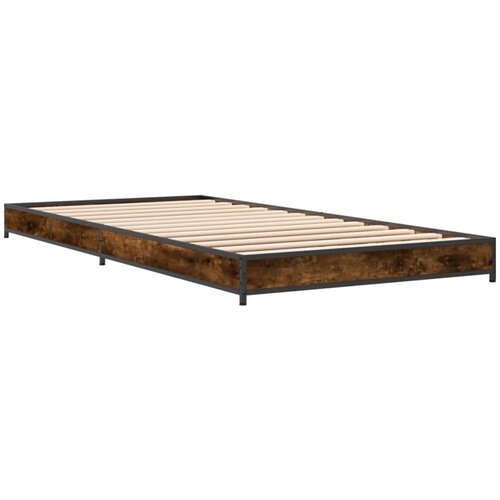 VidaXL Okvir kreveta boja hrasta 75 x 190 cm konstruirano drvo i metal Slike