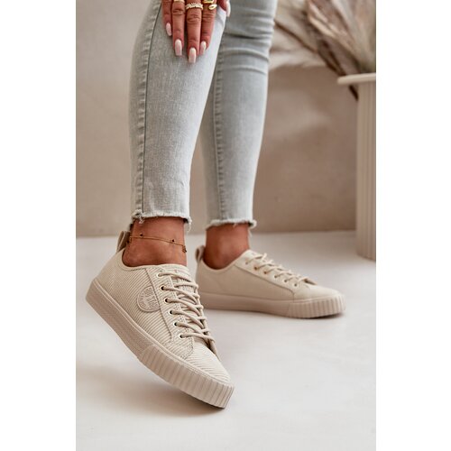 Big Star Corduroy women&amp;#039;s sneakers insulated Hi-Poly System beige Slike