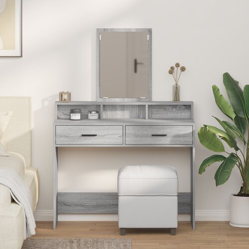 vidaXL siva sonoma inženirski les 100 x 41 x 140 cm toaletna miza Cene