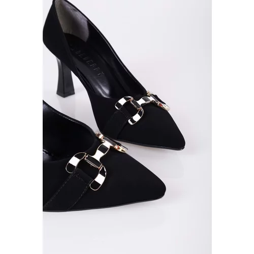 Shoeberry Women's Sadie Black Suede Heeled Shoes Stiletto