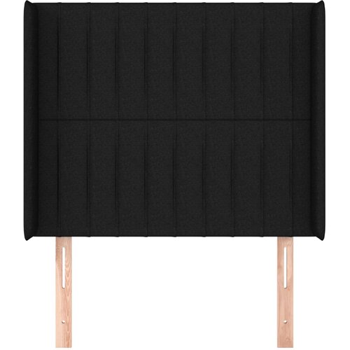 Uzglavlje s u&amp;scaron;ima crno 93x16x118/128 cm od tkanine Slike