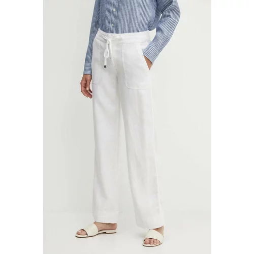 Polo Ralph Lauren Lanene hlače bela barva, 200735138