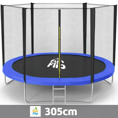 Fun Flip Proizvod sa nedostatkom - OUTLET - Trambolina 305cm sa sigurnosnom mrežom i merdevinama - 150 kg nosivosti ( FF-305-BL-OUT ) Slike