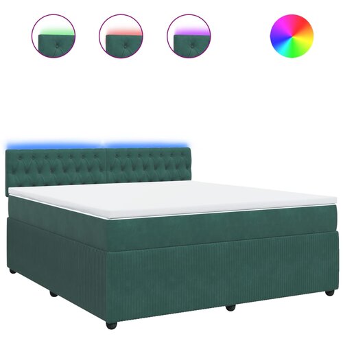 Maison Chic Box spring postelja - Vzmetna postelja z vzmetnico temno zelena 180x200 cm žamet SL4431, (21900172) Cene