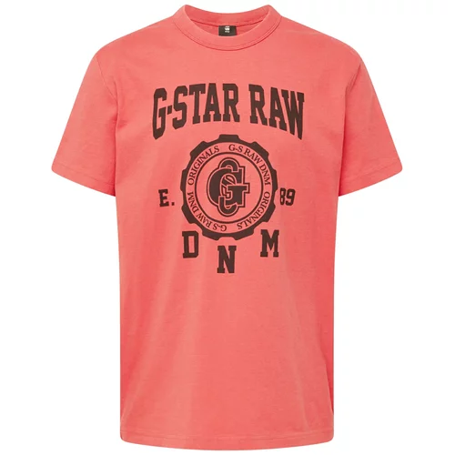G-star Raw Majica 'Collegic' svetlo rdeča / črna