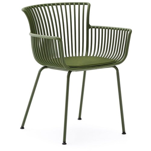 Kave Home Tamno zelena metalna vrtna stolica Surpika &amp;ndash; Slike