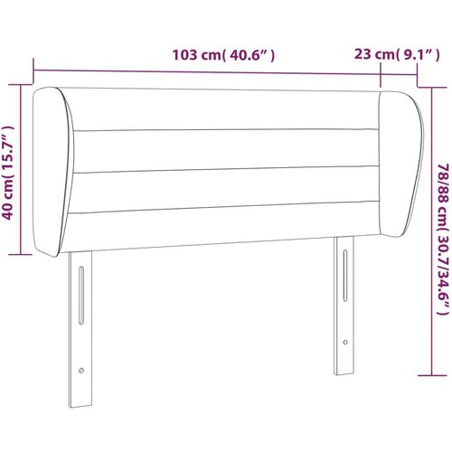  Uzglavlje s u&amp;scaron;ima krem 103x23x78/88 cm od tkanine Slike