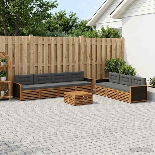  Set vanjskih sofa 8 pcs Prirodna i antracit 79 x 79 x 37 cm Cene