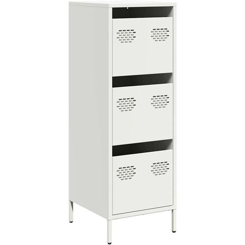 VidaXL Visoka omara bela 39x35x103,5 cm jeklo Slike