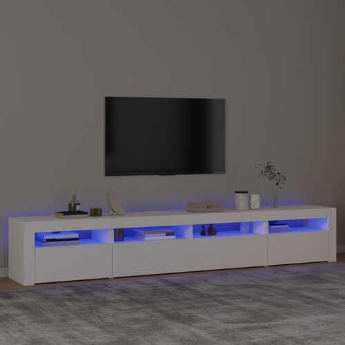 TV ormarić s LED svjetlima bijeli 240x35x40 cm Cijene