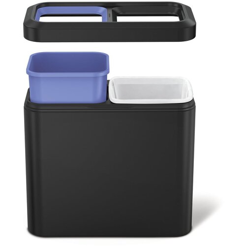 Simplehuman Mat črn jeklen ko&amp;scaron; za smeti za ločevanje odpadkov 20 l &amp;ndash; Slike