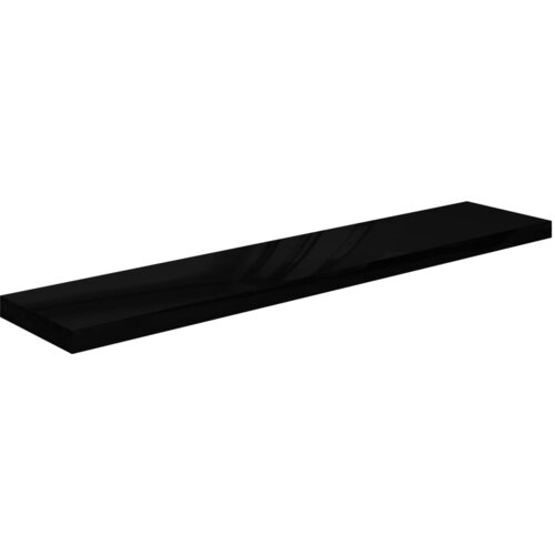 Maison Chic Stenska polica - Viseča Polica visok sijaj črna 120x23,5x3,8 cm MDF, (21784644) Cene