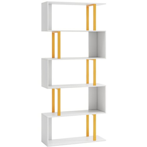 Costway 5-stopenjska knjižna omara Moderna prostostoječa knjižna polica 70 x 24 x 157 cm, (5000007189) Slike