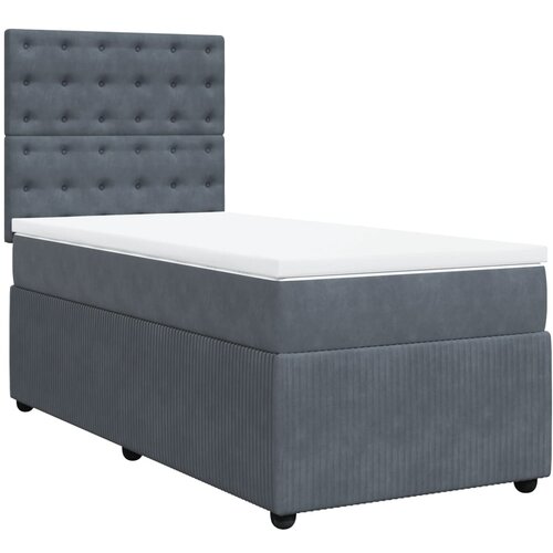 Maison Chic Box spring postelja - Vzmetna postelja z vzmetnico temno siv 90x190 cm žamet SL23269, (21891533) Cene