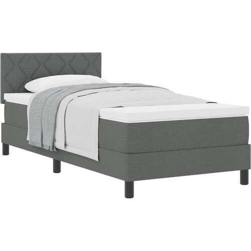 vidaXL Postelja z vzmetnico z vzmetnico Temno siva 100 x 200 cm blago, (5000126493) Cene