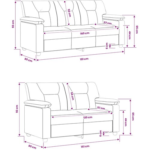  Set sofe 2 pcs Vinska crvena Umjetna koža Slike