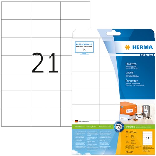 Herma Samolepilne etikete Superprint 5054, (70 x 42,3 mm), 25/1 Cene