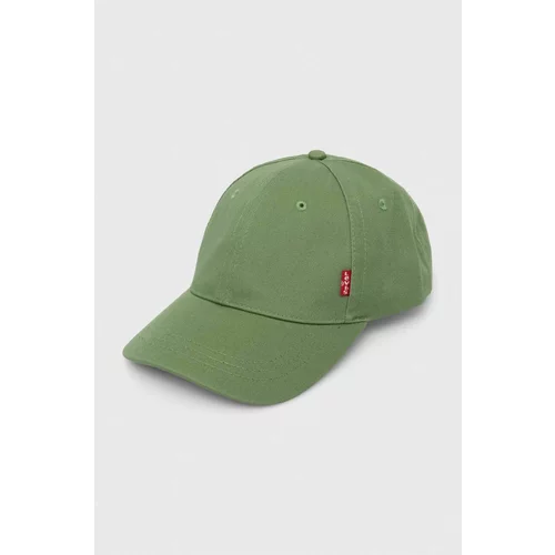 Levi's Bombažna bejzbolska kapa zelena barva