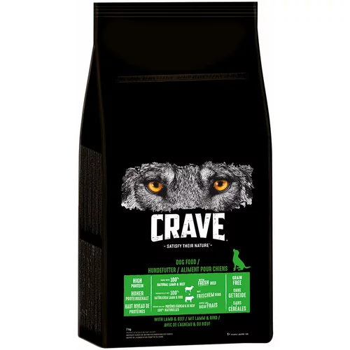 CRAVE Adult z jagnjetino & govedino - Varčno pakiranje: 2 x 7 kg