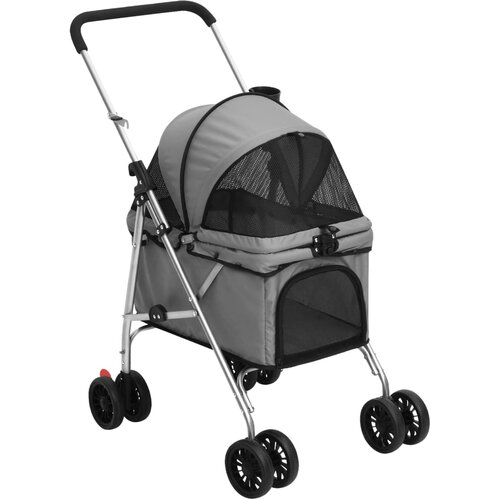 vidaXL Sklopiva kolica za pse siva 76 x 50 x 100 cm od tkanine Oxford Cijene