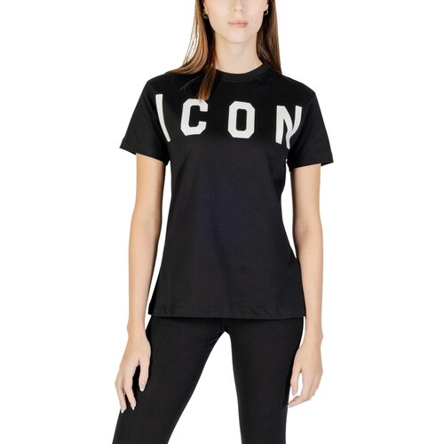 iCON Majice s kratkimi rokavi ICDF2W6T001 Črna Cene