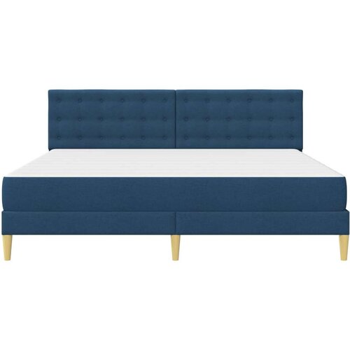  Okvir kreveta s madracem Plava 200 x 200 cm tkanina - Plava 200 x 200 cm Slike