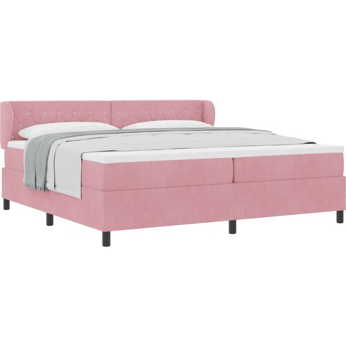 VidaXL Postelja z vzmetnico Roza 200x200 cm Žamet, (22051892) Slike