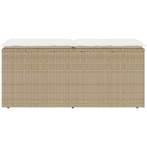  Vrtna klupa s jastukom bež 110x40x44 cm poliratan Slike