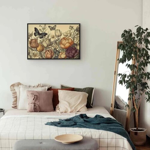  Slika - Colourful tulips on a cream background 90x60 Cene