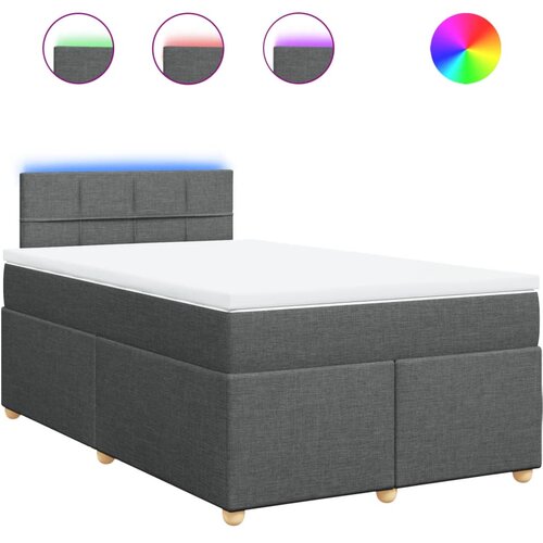 Maison Chic Box spring postelja - Vzmetna postelja z vzmetnico temno siva 120x200 cm blago SL16507, (21895664) Cene