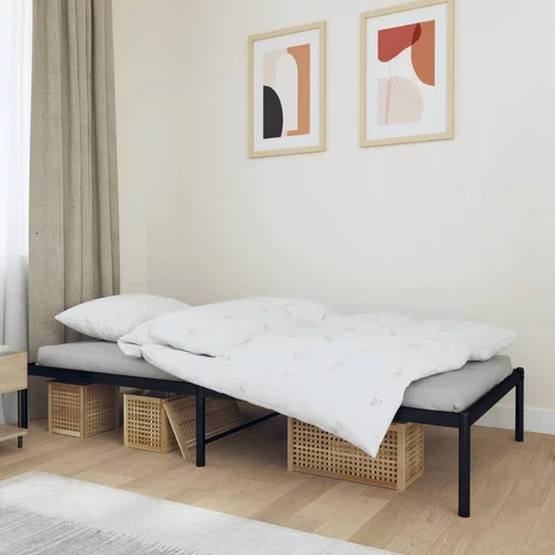 Metalni Kovinski posteljni okvir črn 90x190 cm