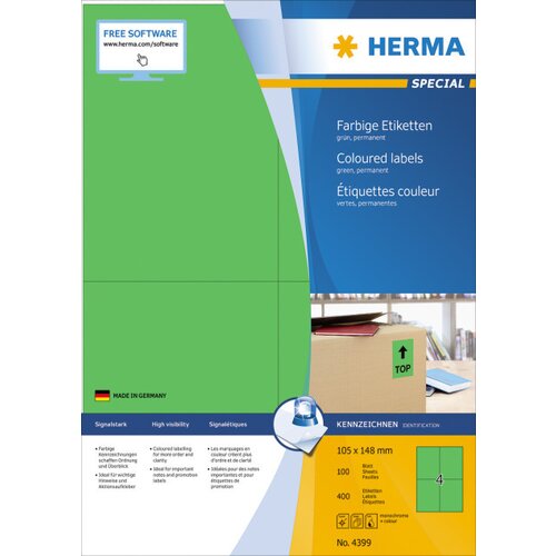 Herma etikete 105X148 A4/4 1/100 zelena ( 02H4399 ) Cene